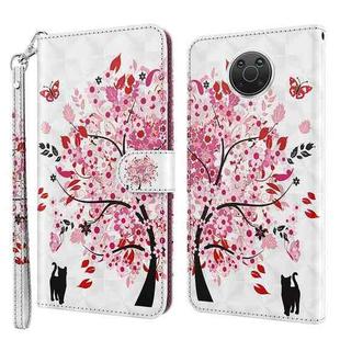 For Nokia G20 / G10 / 6.3 3D Painting Pattern TPU + PU Leather Phone Case(Cat Under The Tree)