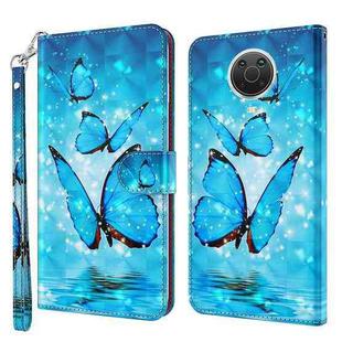 For Nokia G20 / G10 / 6.3 3D Painting Pattern TPU + PU Leather Phone Case(Three Butterflies)