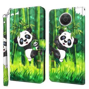 For Nokia G20 / G10 / 6.3 3D Painting Pattern TPU + PU Leather Phone Case(Panda Climbing Bamboo)