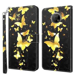For Nokia G300 3D Painting Pattern TPU + PU Leather Phone Case(Gold Butterfly)