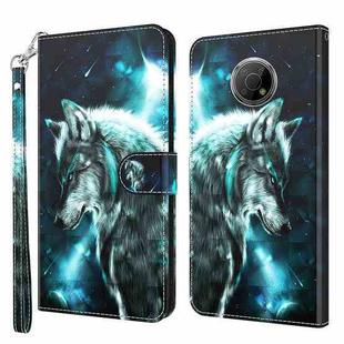 For Nokia G300 3D Painting Pattern TPU + PU Leather Phone Case(Wolf)