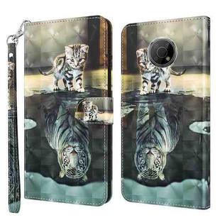 For Nokia G300 3D Painting Pattern TPU + PU Leather Phone Case(Cat Tiger)