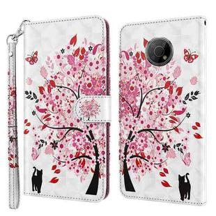 For Nokia G300 3D Painting Pattern TPU + PU Leather Phone Case(Cat Under The Tree)