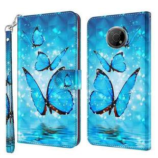 For Nokia G300 3D Painting Pattern TPU + PU Leather Phone Case(Three Butterflies)