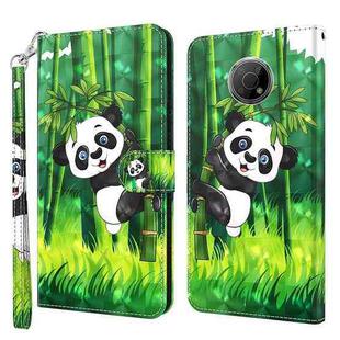 For Nokia G300 3D Painting Pattern TPU + PU Leather Phone Case(Panda Climbing Bamboo)