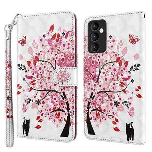For Samsung Galaxy A82 5G 3D Painting Pattern TPU + PU Leather Phone Case(Cat Under The Tree)