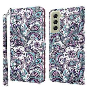 For Samsung Galaxy S22 5G 3D Painting Pattern TPU + PU Leather Phone Case(Swirl Pattern)