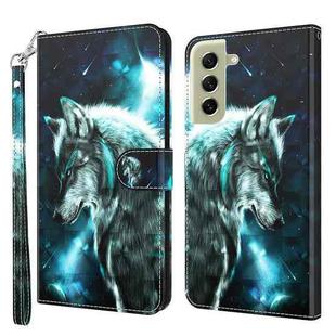 For Samsung Galaxy S22+ 5G 3D Painting Pattern TPU + PU Leather Phone Case(Wolf)