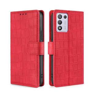For OPPO K9s / Realme Q3s Skin Feel Crocodile Texture Magnetic Clasp PU Leather Phone Case(Red)