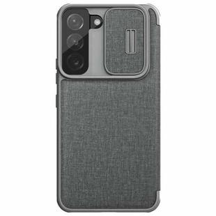 For Samsung Galaxy S22+ 5G NILLKIN QIN Series Pro Sliding Camera Cover Design Leather Phone Case(Grey)