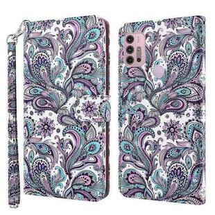 For Motorola Moto G30 / G20 / G10 3D Painting Pattern TPU + PU Leather Phone Case(Swirl Pattern)