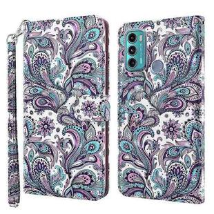 For Motorola Moto G60 3D Painting Pattern TPU + PU Leather Phone Case(Swirl Pattern)