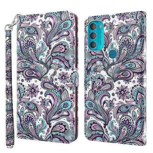 For Motorola Moto G71 5G 3D Painting Pattern TPU + PU Leather Phone Case(Swirl Pattern)