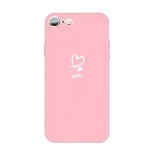For iPhone 6s / 6 Love-heart Letter Pattern Colorful Frosted TPU Phone Protective Case(Pink)