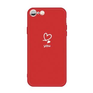 For iPhone 6s / 6 Love-heart Letter Pattern Colorful Frosted TPU Phone Protective Case(Red)