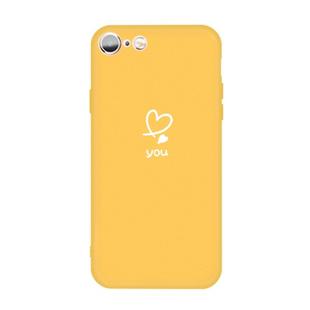 For iPhone 6s / 6 Love-heart Letter Pattern Colorful Frosted TPU Phone Protective Case(Yellow)