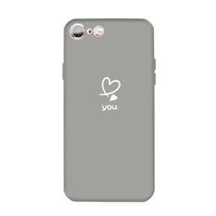 For iPhone 6s / 6 Love-heart Letter Pattern Colorful Frosted TPU Phone Protective Case(Gray)