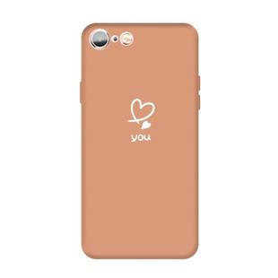 For iPhone 6s / 6 Love-heart Letter Pattern Colorful Frosted TPU Phone Protective Case(Coral Orange)