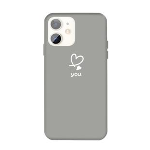 For iPhone 11 Love-heart Letter Pattern Colorful Frosted TPU Phone Protective Case(Gray)