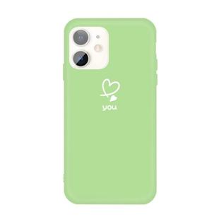 For iPhone 11 Love-heart Letter Pattern Colorful Frosted TPU Phone Protective Case(Green)