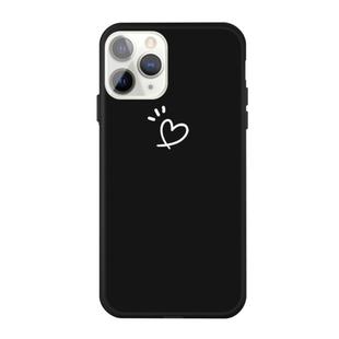 For iPhone 11 Pro Love-heart Letter Pattern Colorful Frosted TPU Phone Protective Case(Black)