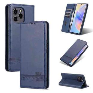 For Honor 60 SE AZNS Magnetic Calf Texture Flip Leather Phone Case(Dark Blue)