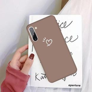 For Galaxy Note10 Love Heart Pattern Frosted TPU Protective Case(Khaki)