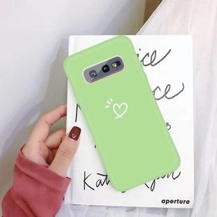 For Galaxy S10e Love Heart Pattern Frosted TPU Protective Case(Green)