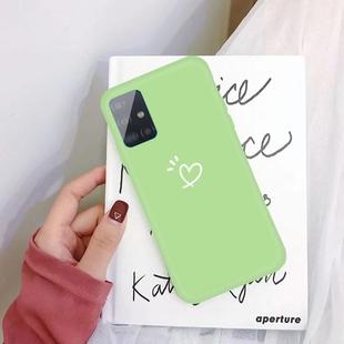 For Galaxy A51 Love Heart Pattern Frosted TPU Protective Case(Green)