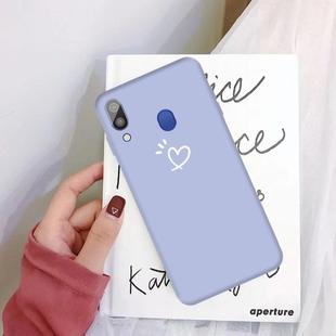 For Galaxy A30 Love Heart Pattern Frosted TPU Protective Case(Light Purple)