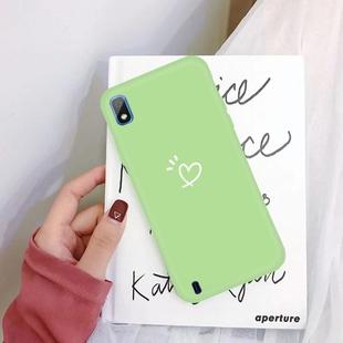For Galaxy A10 Love Heart Pattern Frosted TPU Protective Case(Green)