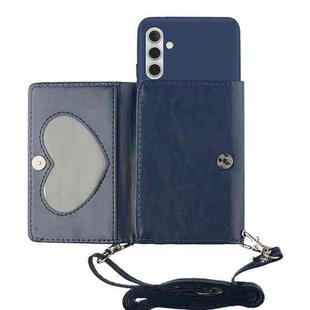 For Samsung Galaxy A13 5G Crossbody Lanyard Wallet Card Bag Phone Case(Dark Blue)