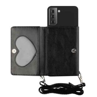 For Samsung Galaxy S22 5G Crossbody Lanyard Wallet Card Bag Phone Case(Black)