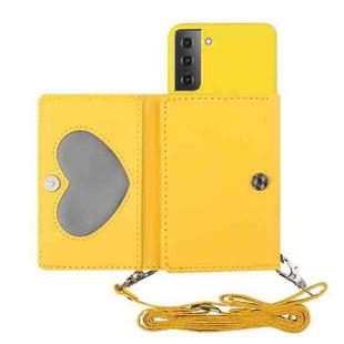 For Samsung Galaxy S22 5G Crossbody Lanyard Wallet Card Bag Phone Case(Yellow)