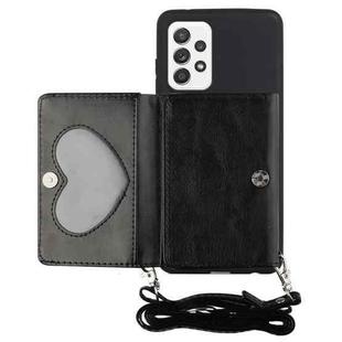 For Samsung Galaxy A33 5G Crossbody Lanyard Wallet Card Bag Phone Case(Black)