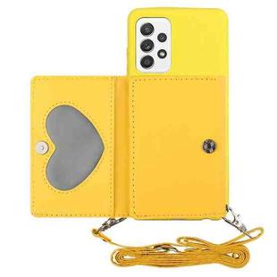 For Samsung Galaxy A73 5G Crossbody Lanyard Wallet Card Bag Phone Case(Yellow)
