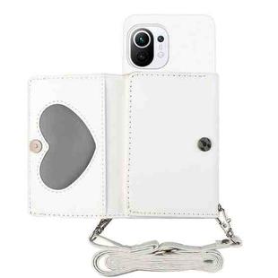 For Xiaomi Mi 11 Crossbody Lanyard Wallet Card Bag Phone Case(White)