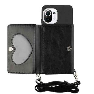 For Xiaomi Mi 11 Crossbody Lanyard Wallet Card Bag Phone Case(Black)