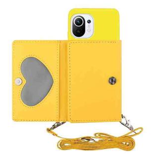 For Xiaomi Mi 11 Crossbody Lanyard Wallet Card Bag Phone Case(Yellow)