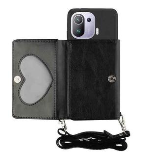 For Xiaomi Mi 11 Pro Crossbody Lanyard Wallet Card Bag Phone Case(Black)