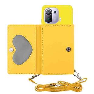 For Xiaomi Mi 11 Pro Crossbody Lanyard Wallet Card Bag Phone Case(Yellow)