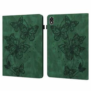For Lenovo Legion Y700 Embossed Butterfly Pattern Leather Tablet Case(Green)