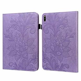 Lace Flower Embossing Pattern Leather Tablet Case For Huawei MatePad Pro 10.8 2021 / 2019(Purple)