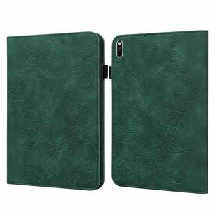 Lace Flower Embossing Pattern Leather Tablet Case For Huawei MatePad Pro 10.8 2021 / 2019(Green)