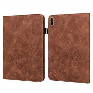 Lace Flower Embossing Pattern Leather Tablet Case For Huawei MatePad 11 2021(Brown)