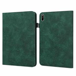 Lace Flower Embossing Pattern Leather Tablet Case For Huawei MatePad 11 2021(Green)