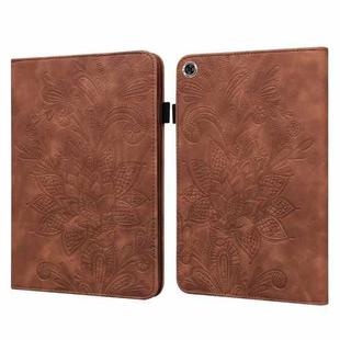 Lace Flower Embossing Pattern Leather Tablet Case For Samsung Galaxy Tab A8 10.5 2021(Brown)