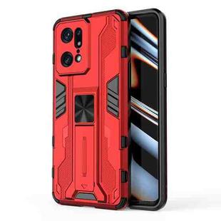 For OPPO Find X5 Pro Supersonic PC + TPU Shock-proof Protective Phone Case with Holder(Red)