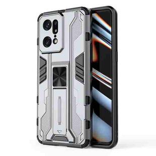 For OPPO Find X5 Pro Supersonic PC + TPU Shock-proof Protective Phone Case with Holder(Grey)