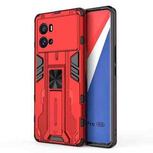 For vivo iQOO 9 Pro Supersonic PC + TPU Shock-proof Protective Phone Case with Holder(Red)